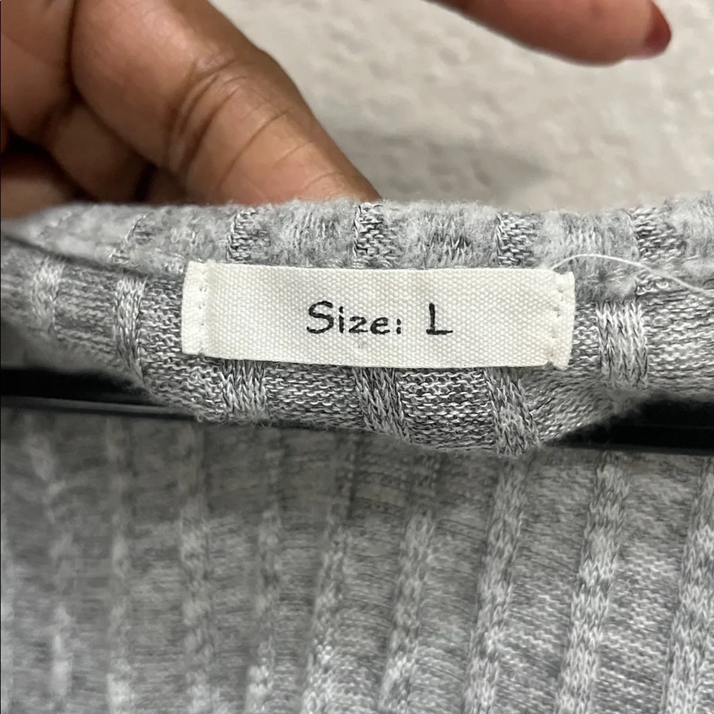 Women’s Sleeveless Ribbed Maxi Texture Tank Dress Gray Lightweight Sz L Chic - Picture 3 of 6